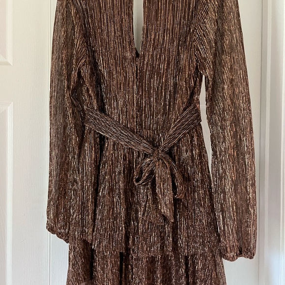 Francesca metallic v neck Josephine shimmer dress - Picture 7 of 8